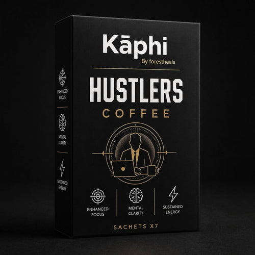 Forestheals Kaphi Hustlers Coffee sachets x7, designed for enhanced focus, mental clarity, and sustained energy.