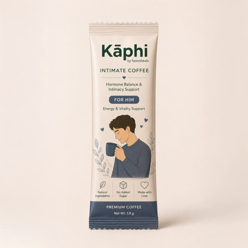 Forestheals Kaphi Intimate Coffee for Him, premium blend for energy and vitality support. Natural ingredients, no added sugar.