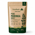 Forestheals Pure Moringa Daily Natural Powder pouch, 100g. Features detox support, immunity boost, energy support, and antioxidant benefits.