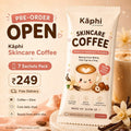 Forestheals Kāphi Skincare Coffee Vanilla Hazelnut flavour 7 sachets pack with collagen peptides and biotin for glowing skin.